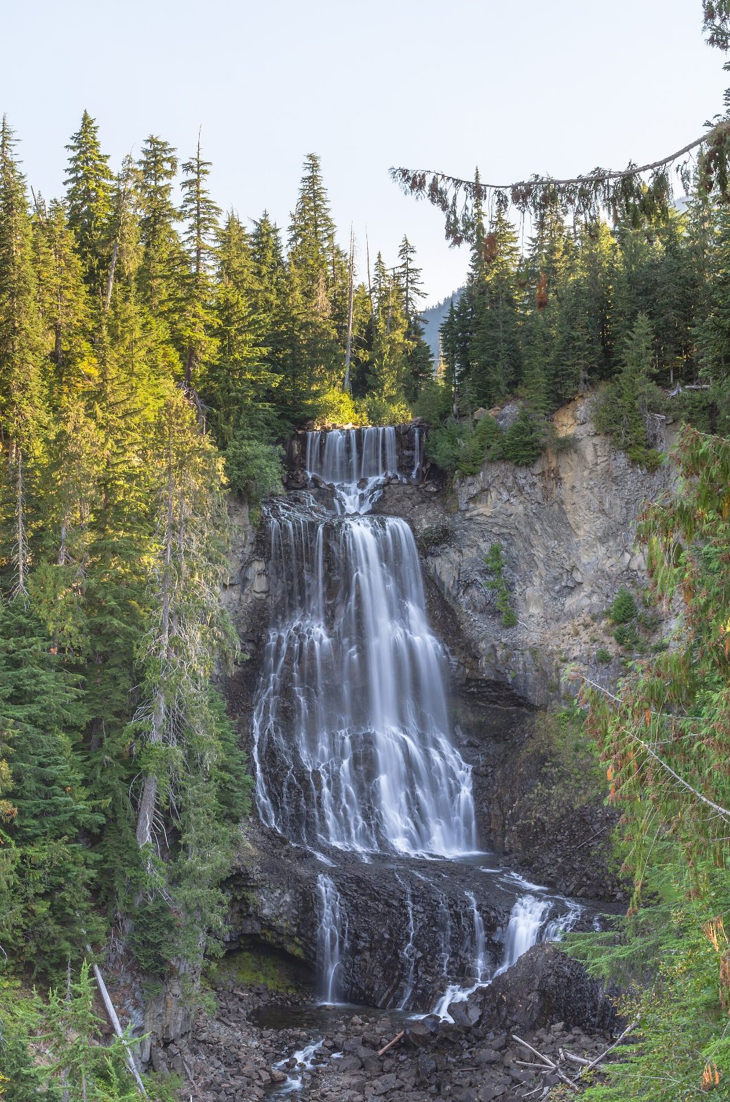 Alexander Falls, a 43-metre tiered cascade on Madeley Creek in the Callaghan Valley near Whistler