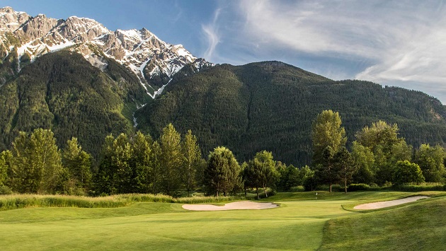 Big Sky Golf Club in Pemberton below Mount Currie