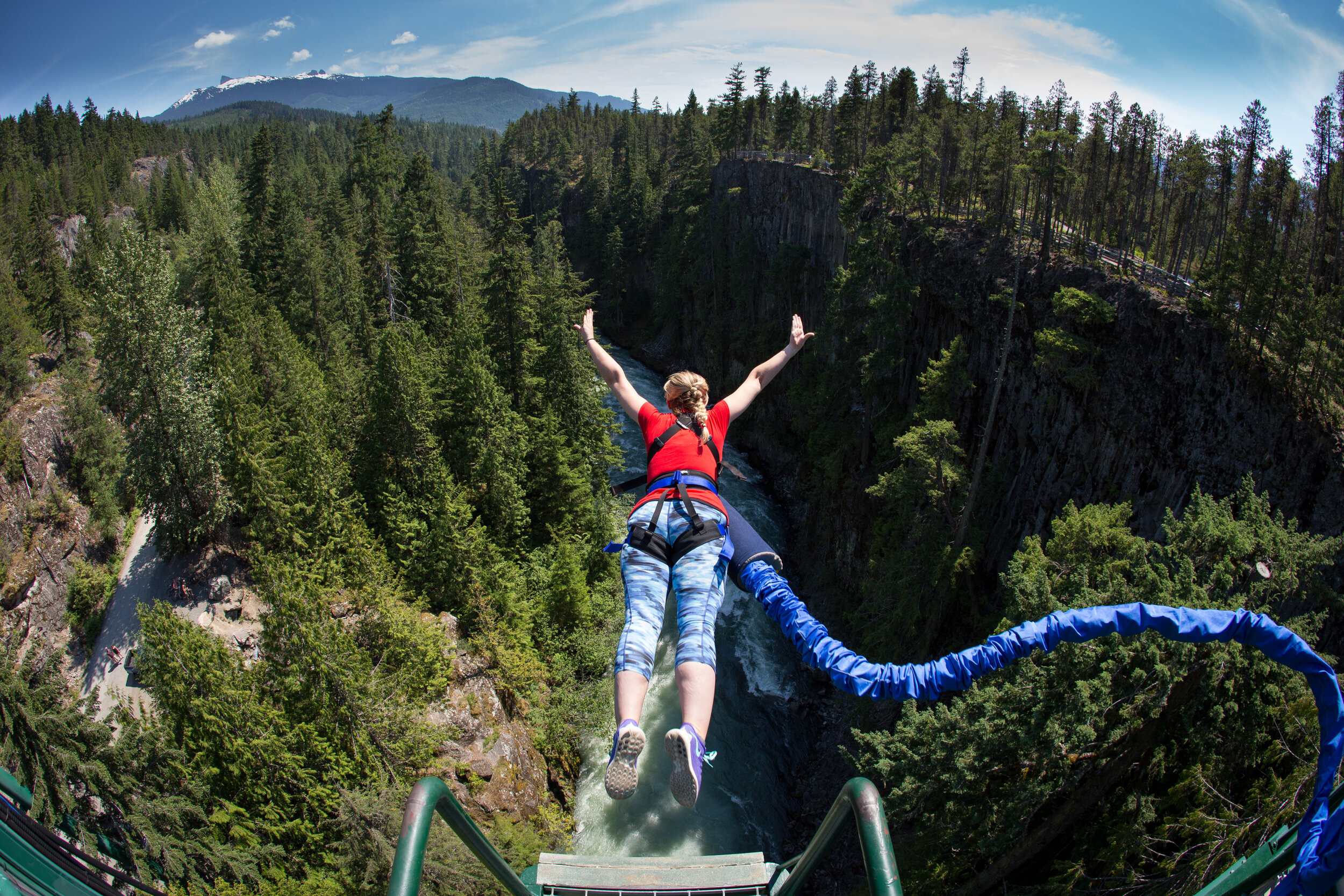 Bungee jumping over the Cheakamus River