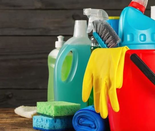 Cleaning supplies for a mid-stay clean