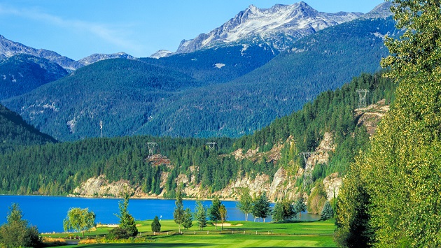 Nicklaus North golf course beside Green Lake in Whistler