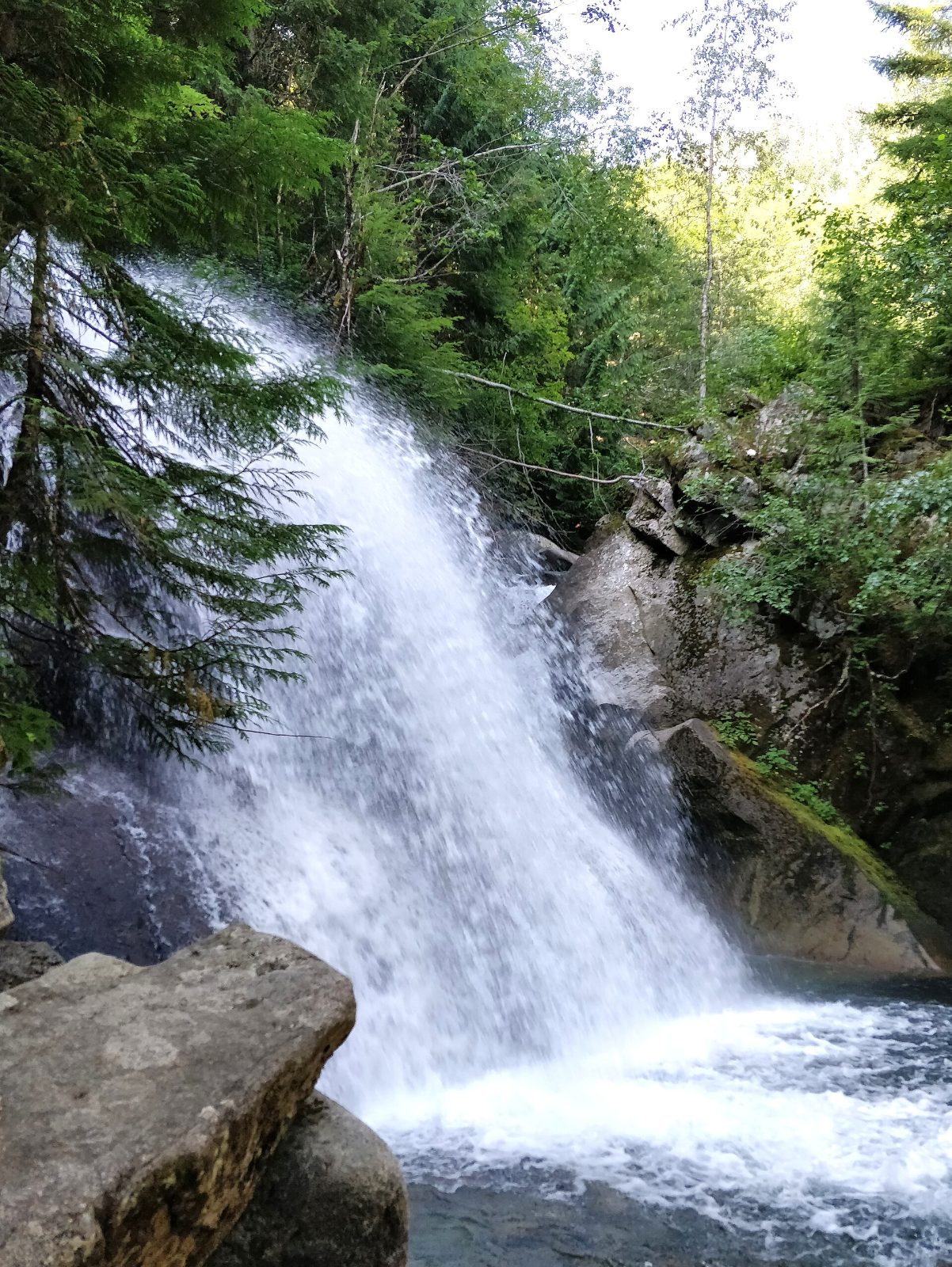 Rainbow Falls tumbling through a boulder field on 21 Mile Creek on Whistler's west side