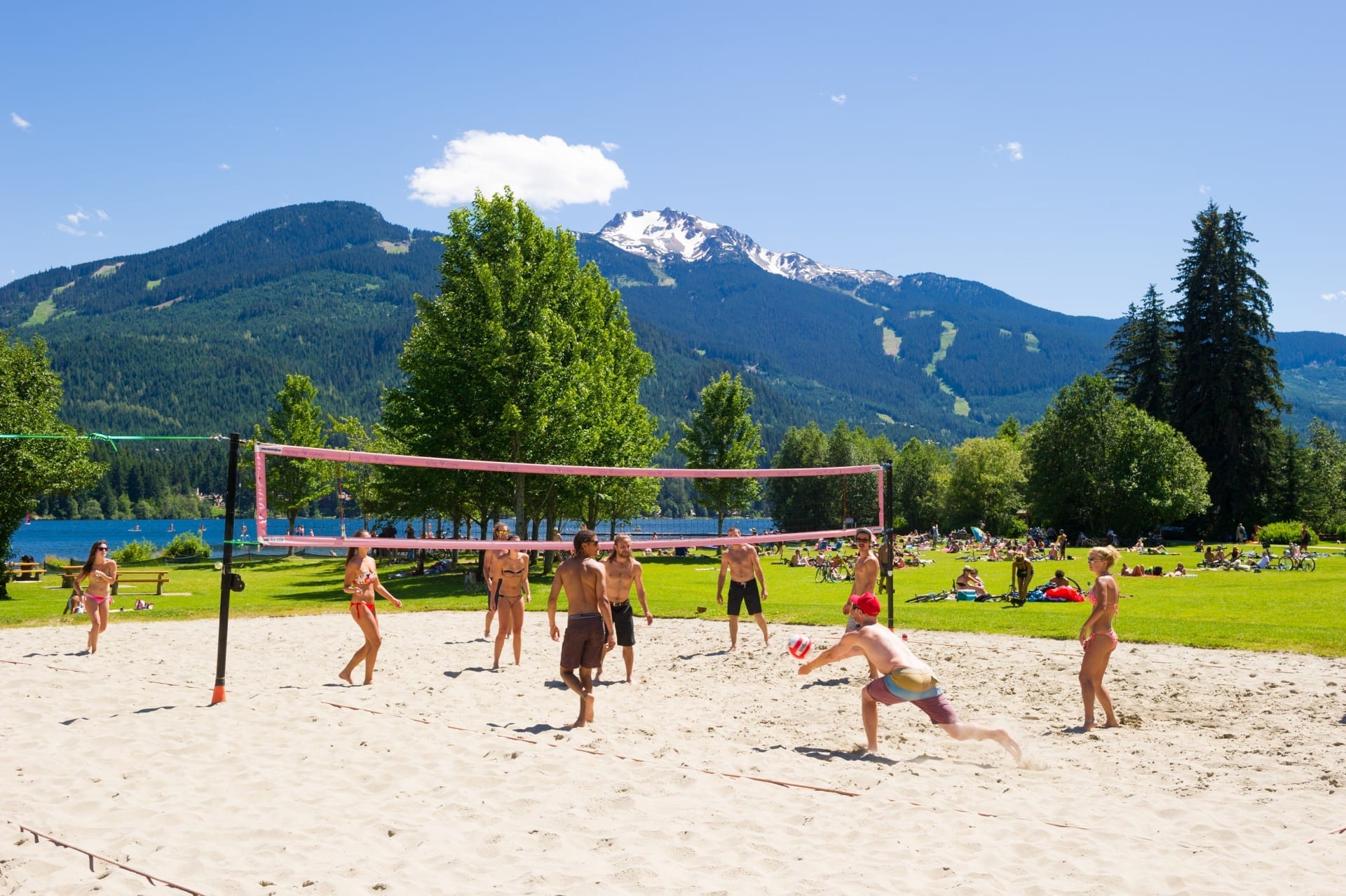 Rainbow Park on Alta Lake with views of Whistler and Blackcomb