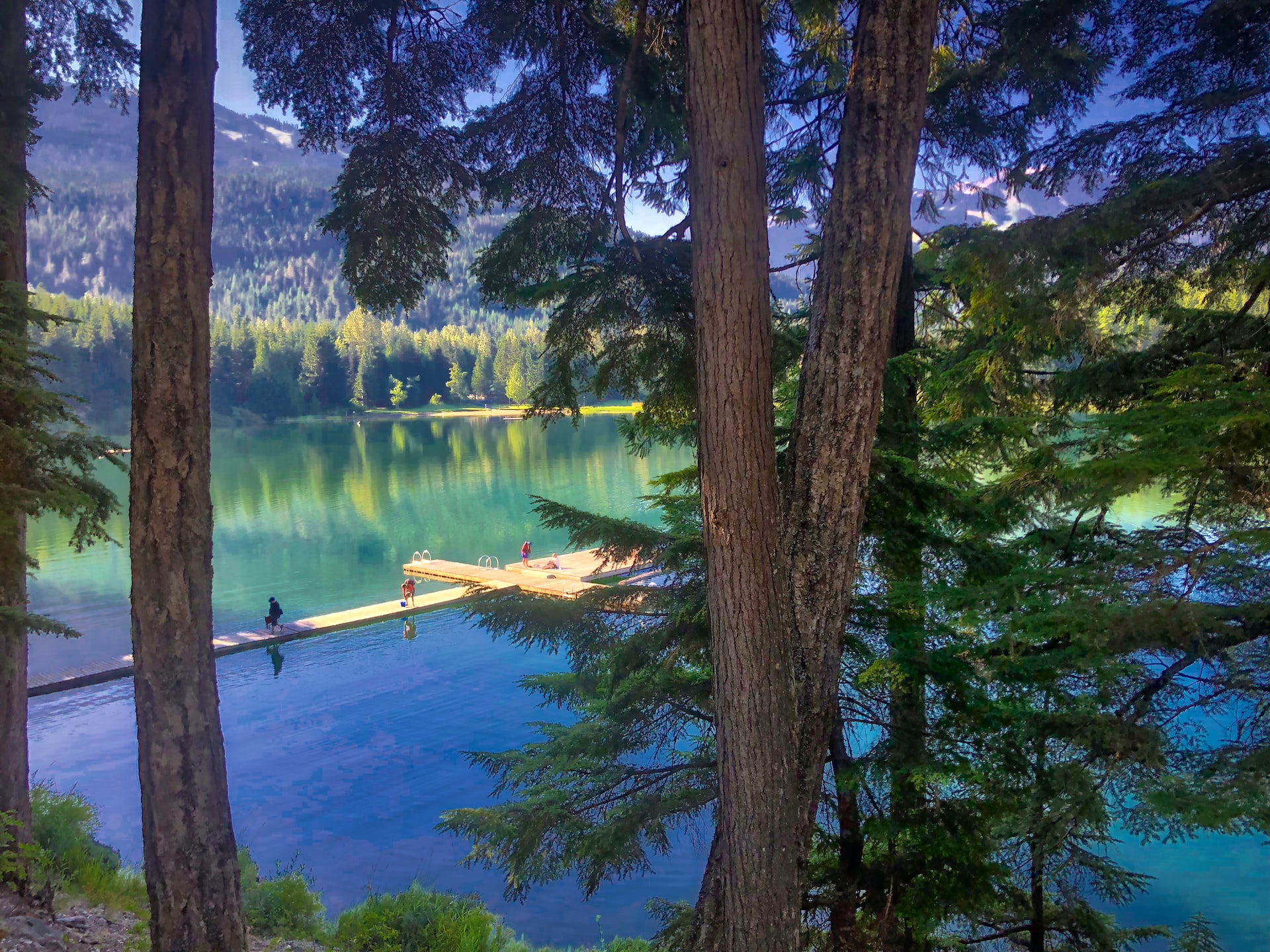Whistler valley and Green Lake on a clear summer day