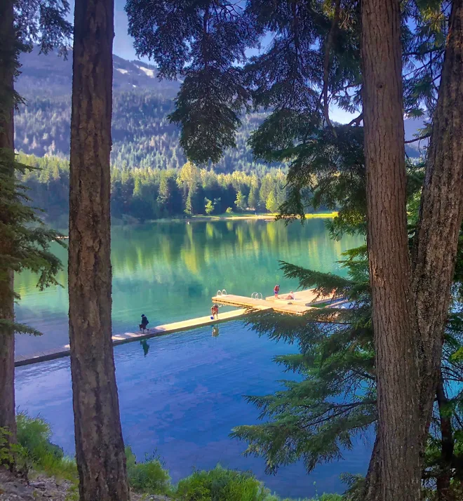 A turquoise Whistler lake in summer